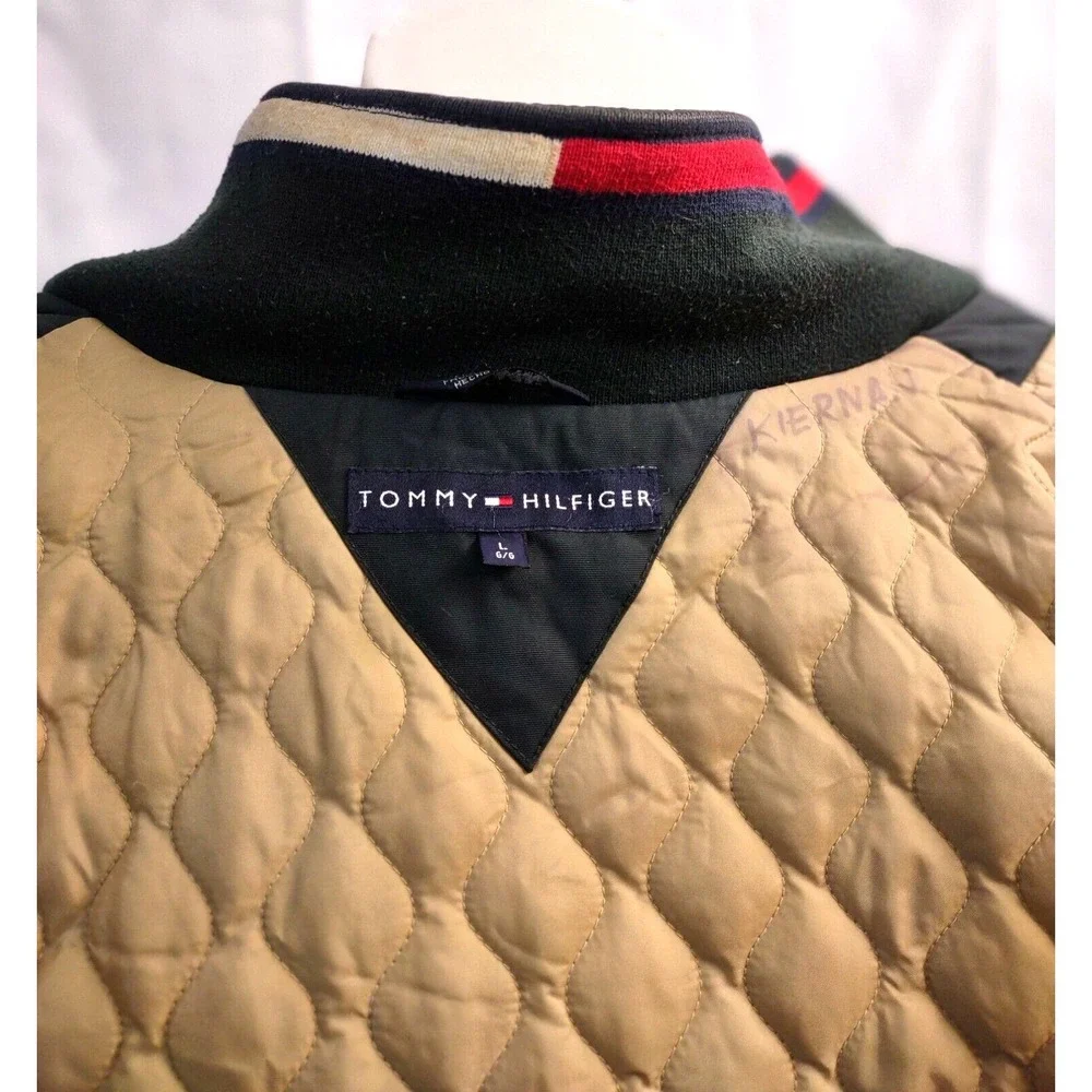 Tommy Hilfiger Jacket L Mens Size Large Vintage Coat Logo‎ RN 77806 Green